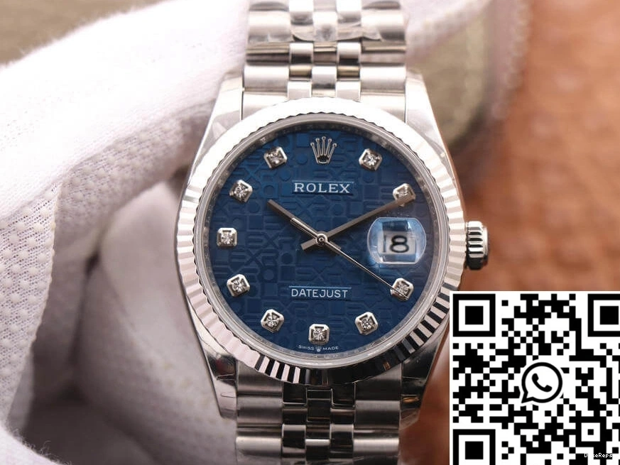 M126234-0011 Diamond-Studded Dial EW Blue Rolex Datejust 36MM Factory 0809